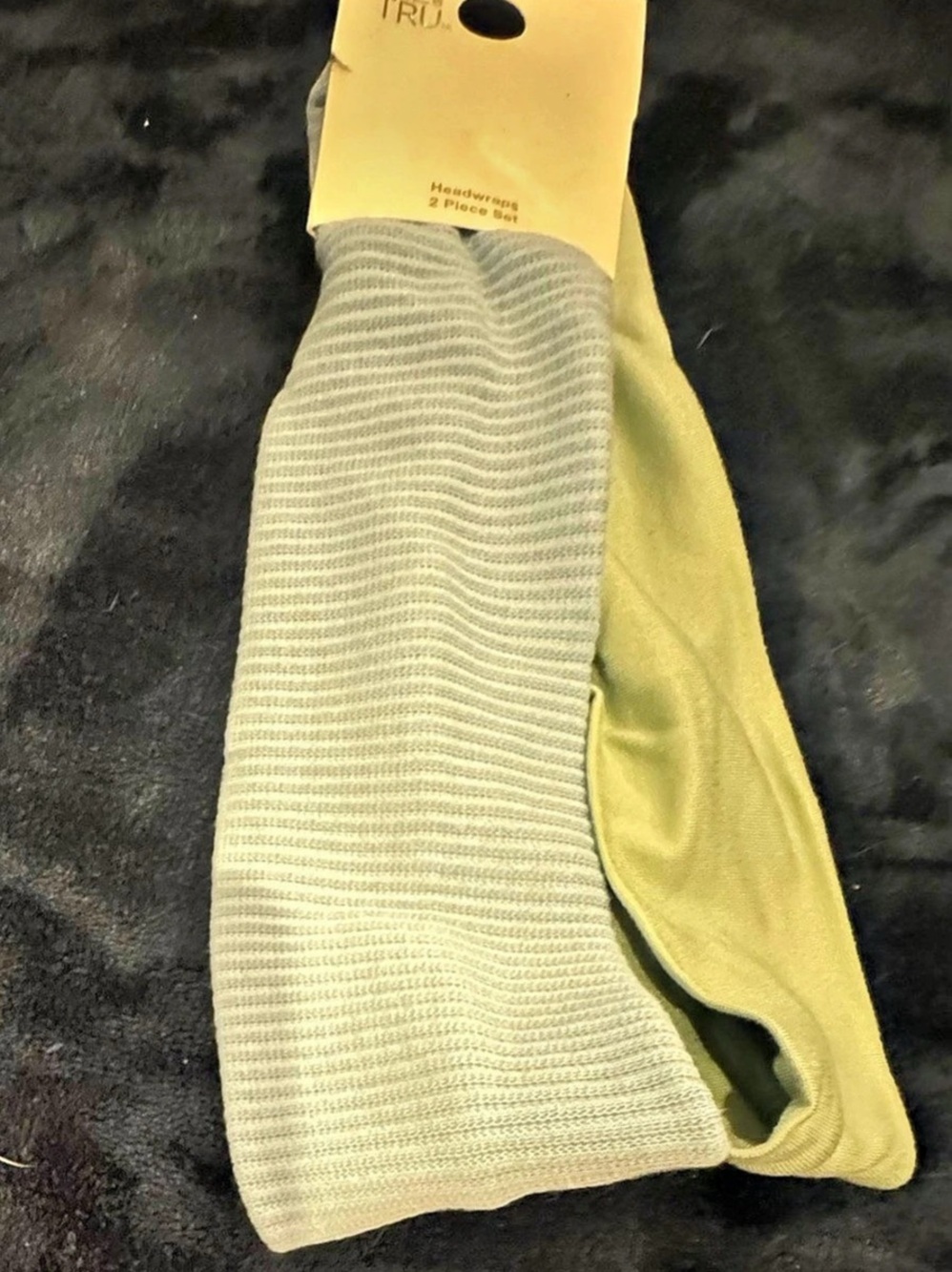 Time and Tru Headwraps 2-Piece Set Green & Gray